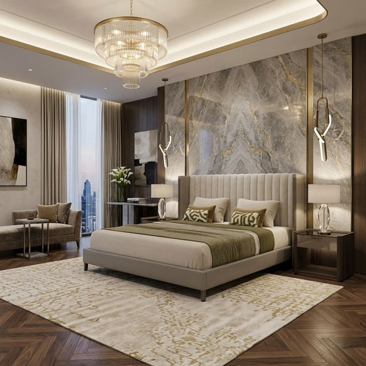 Split Upholstered King Bed