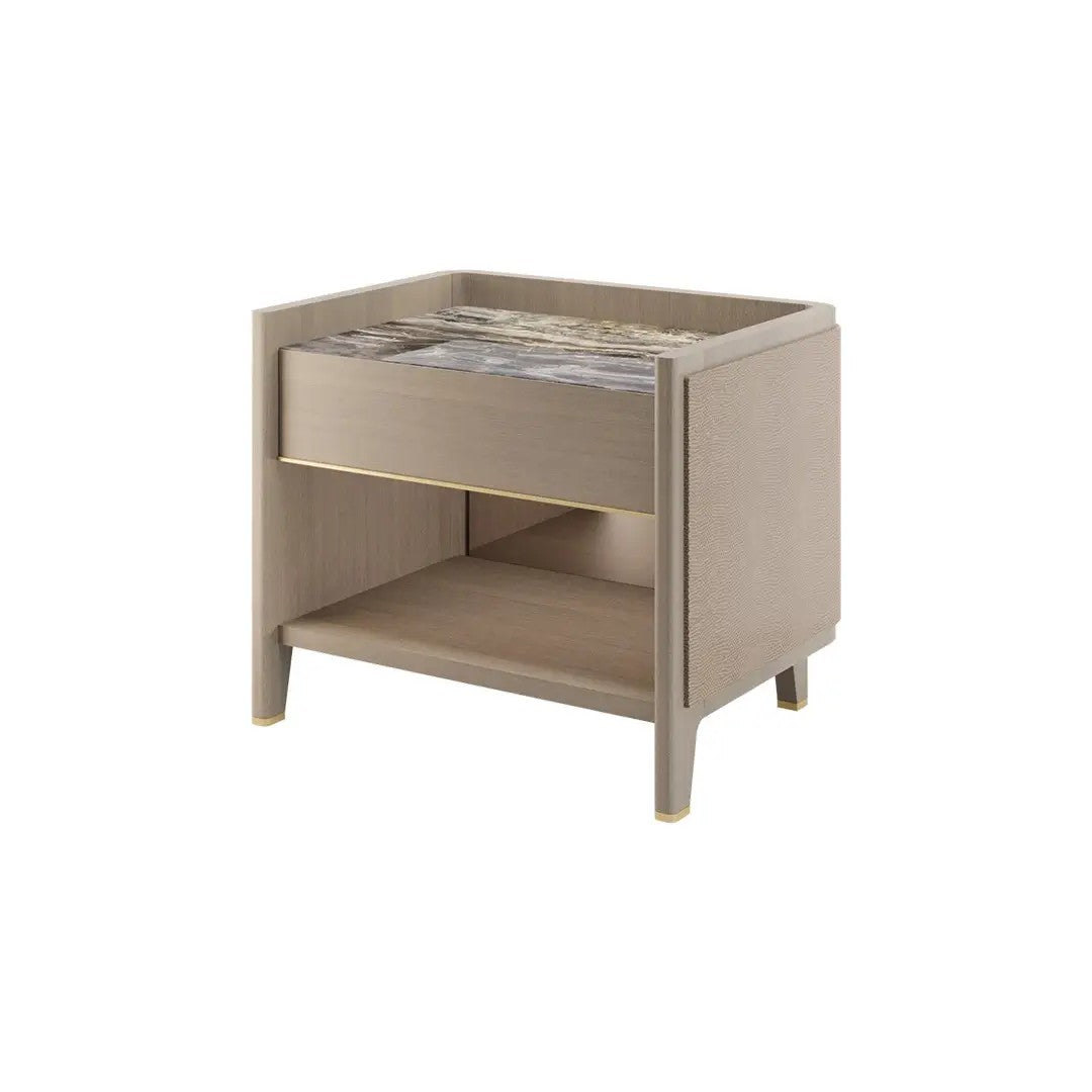 Leather Wrapped Nightstand