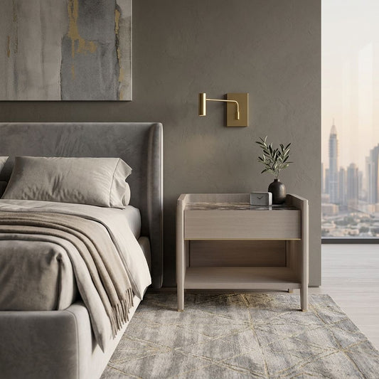 Leather Wrapped Nightstand