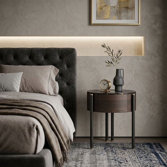 Marble Round Nightstand