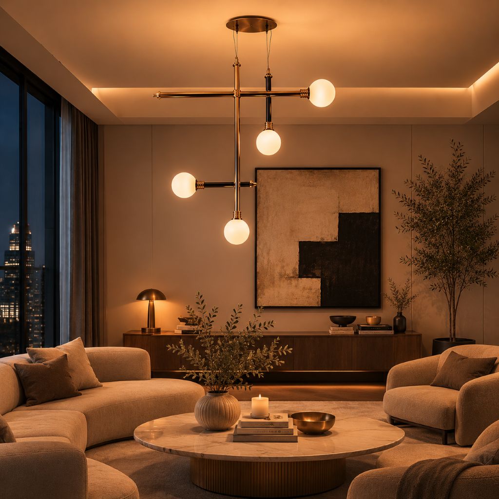 Geometric Lines Chandelier