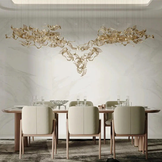 Glass Leaves Chandelier