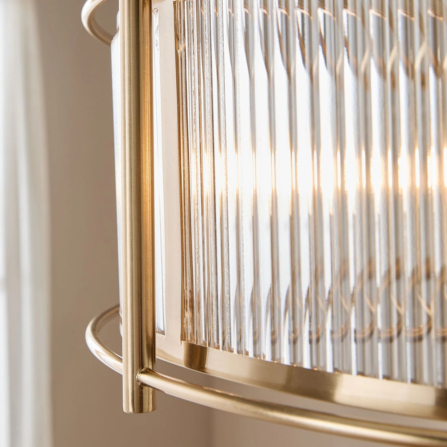 Brass Glass Chandelier