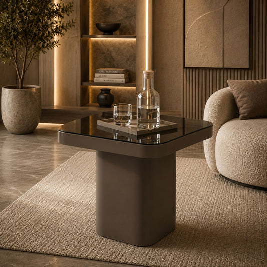 Luma Glass-Top Side Table