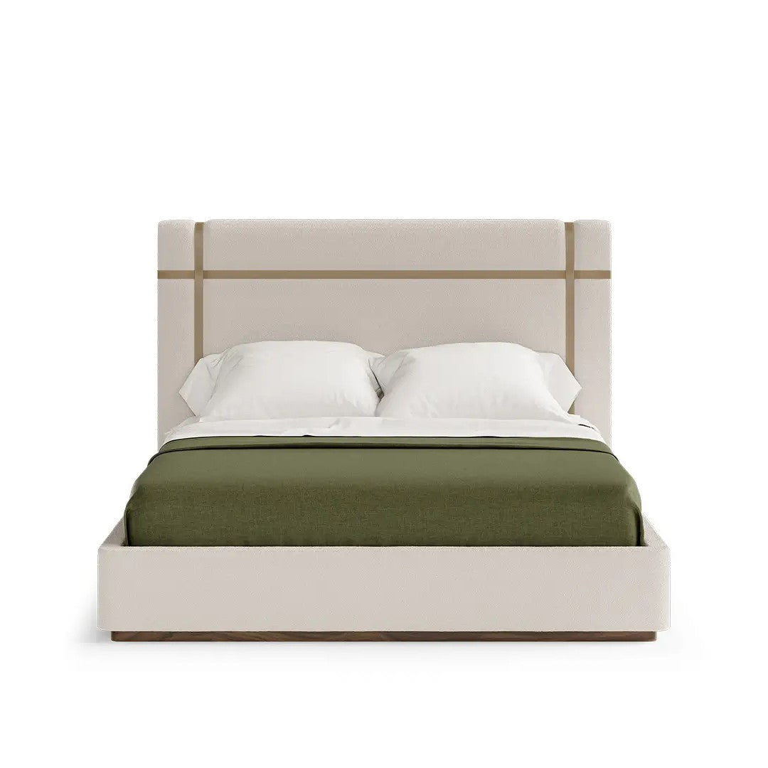 Leather Details Bed