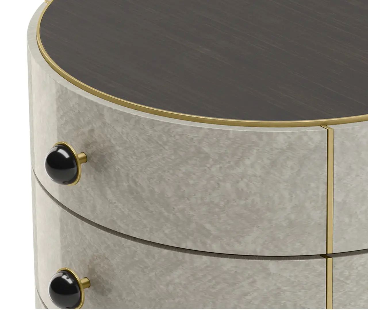 Cylinder Base Bedside Table