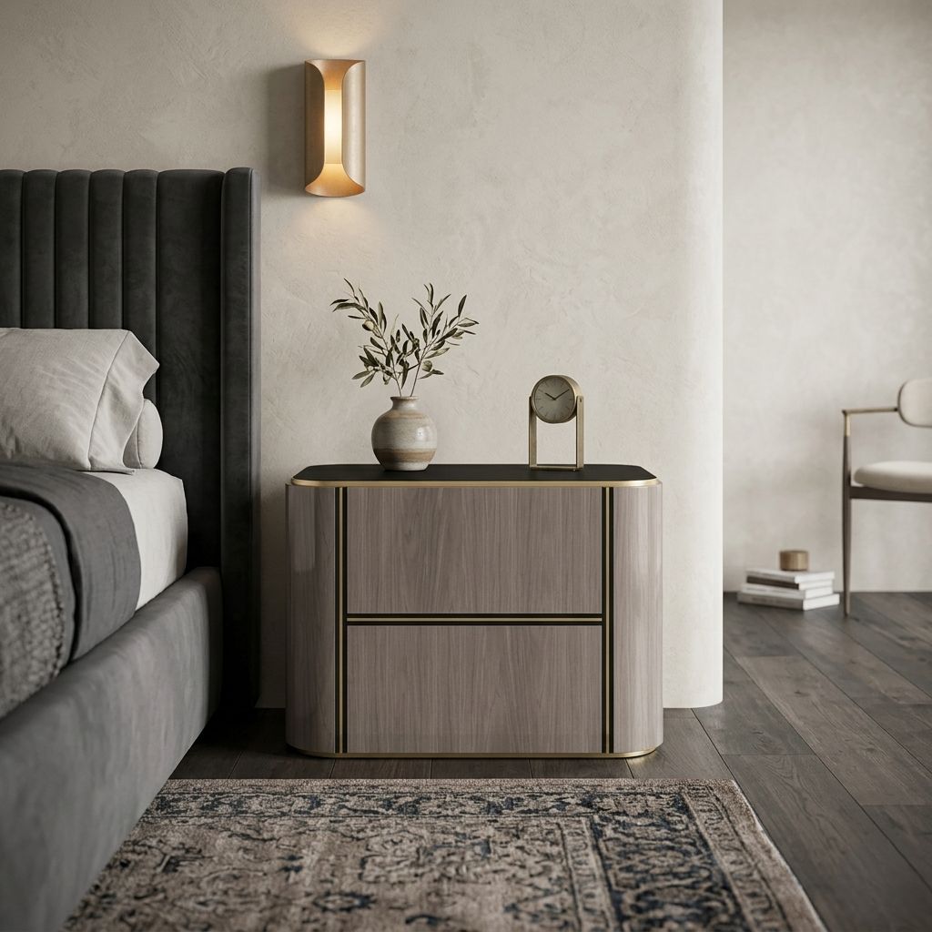 Grey Modern Nightstand