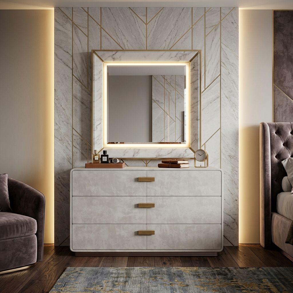 Modern Upholstery Dresser