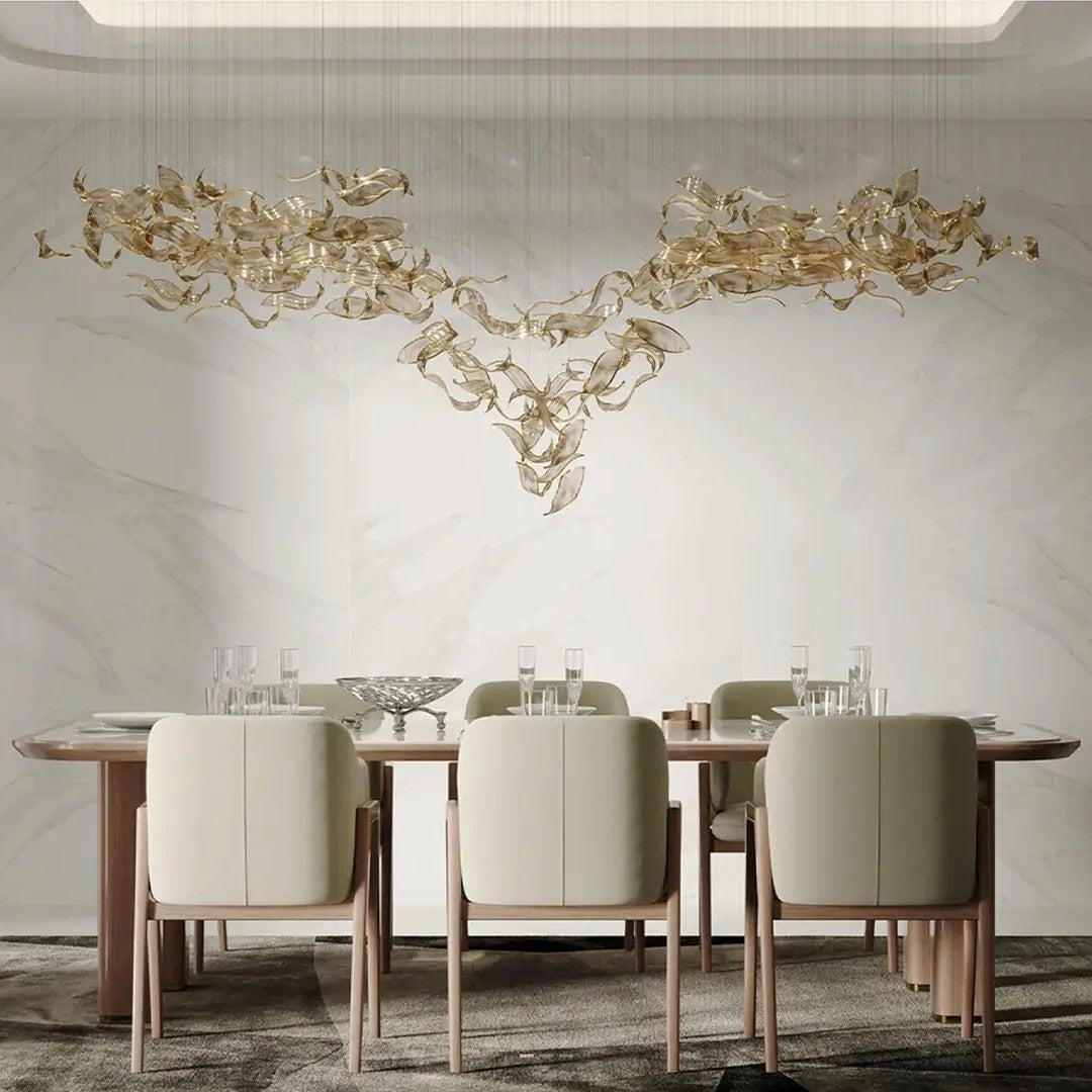 Glass Leaves Chandelier