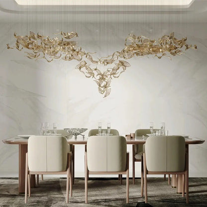 Glass Leaves Chandelier