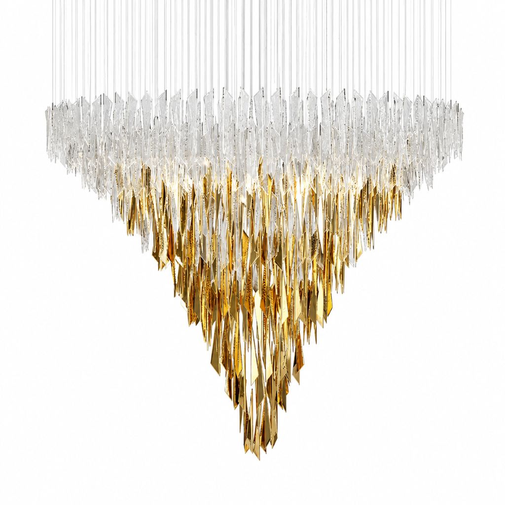 Gold Glass Chandelier
