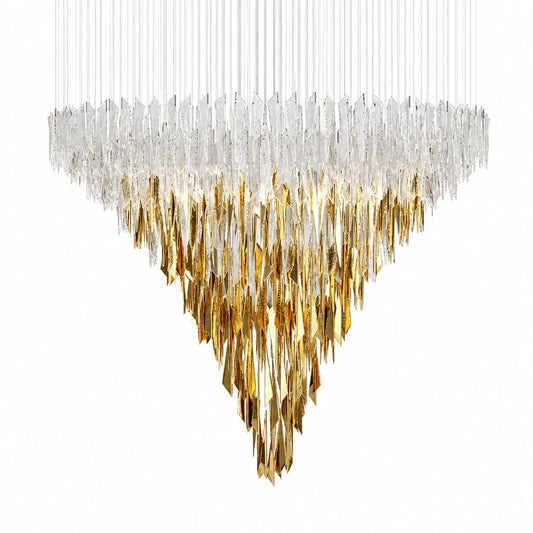 Gold Glass Chandelier