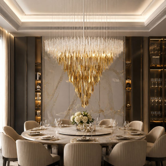 Gold Glass Chandelier