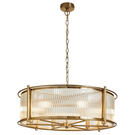 Brass Glass Chandelier
