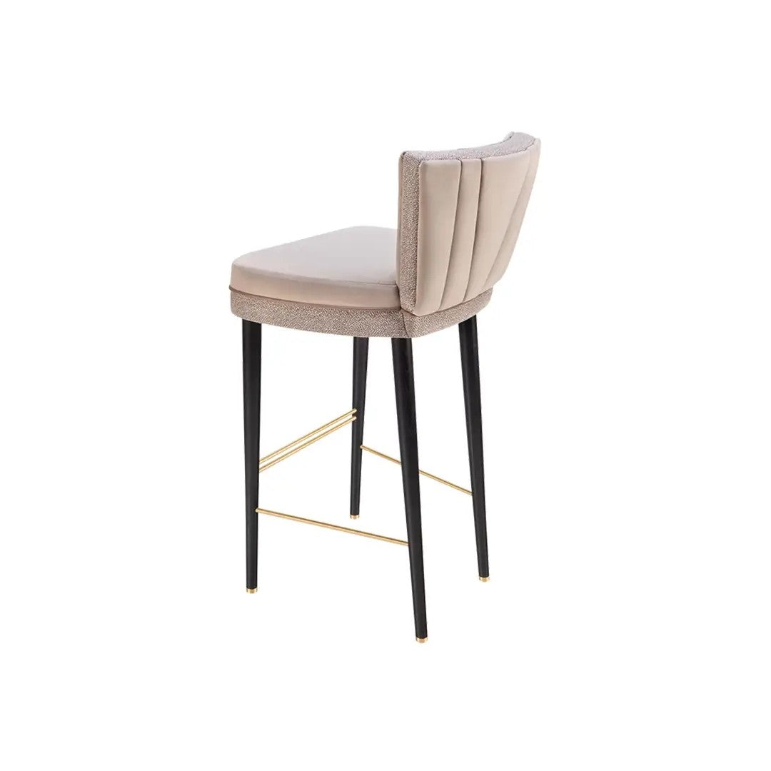 Beige Velvet Bar Stool