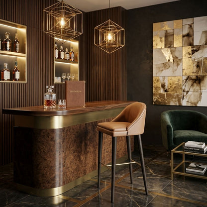 Contemporary Leather Bar Stool