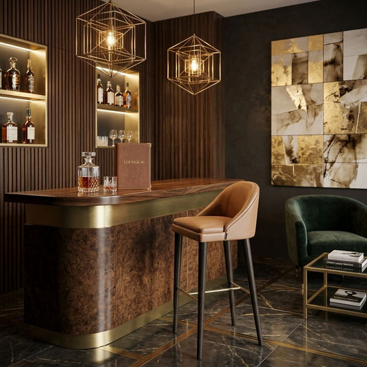 Contemporary Leather Bar Stool
