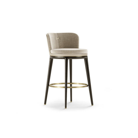 Upholstery and Wood Round Bar Stool