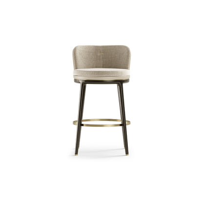 Upholstery and Wood Round Bar Stool