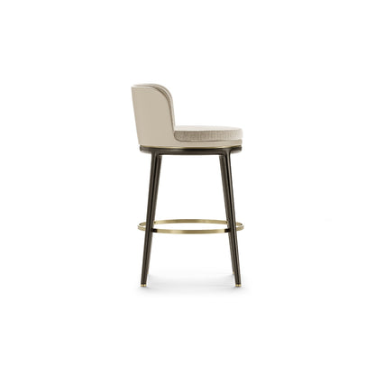 Upholstery and Wood Round Bar Stool