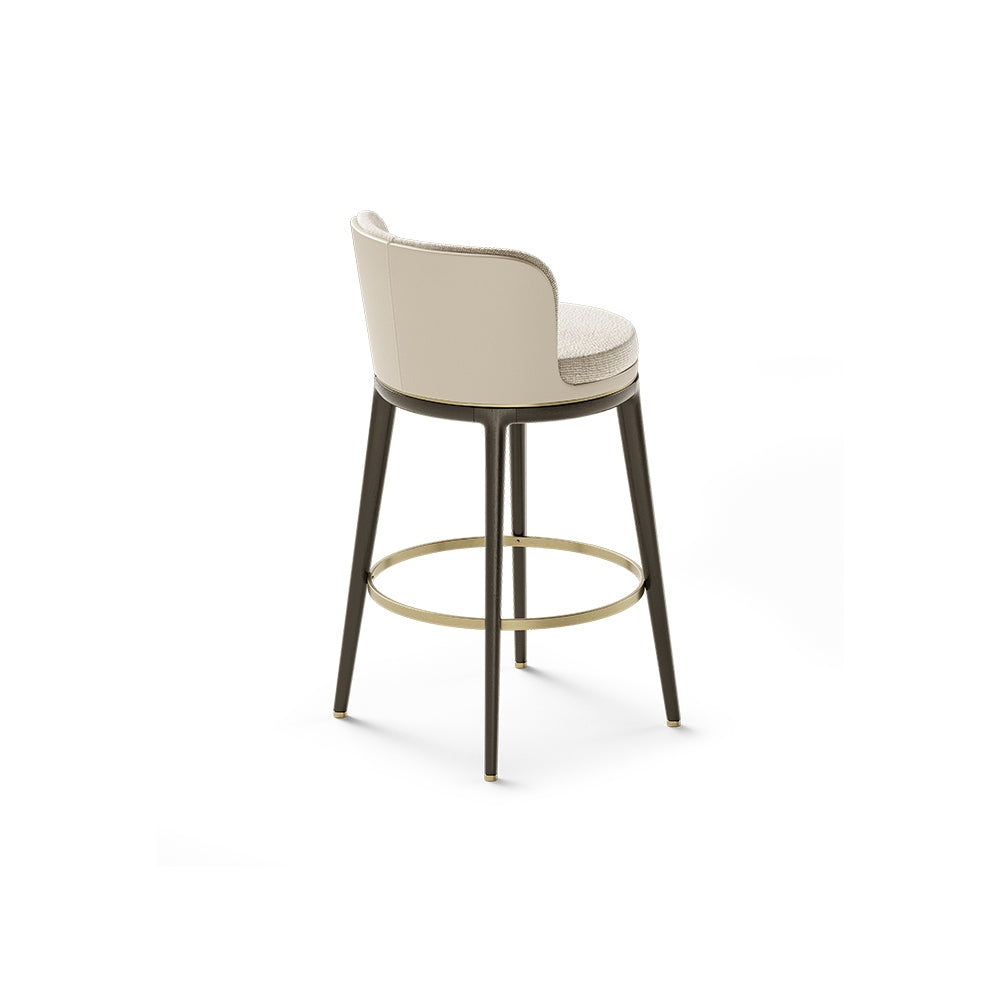 Upholstery and Wood Round Bar Stool
