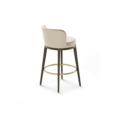 Upholstery and Wood Round Bar Stool