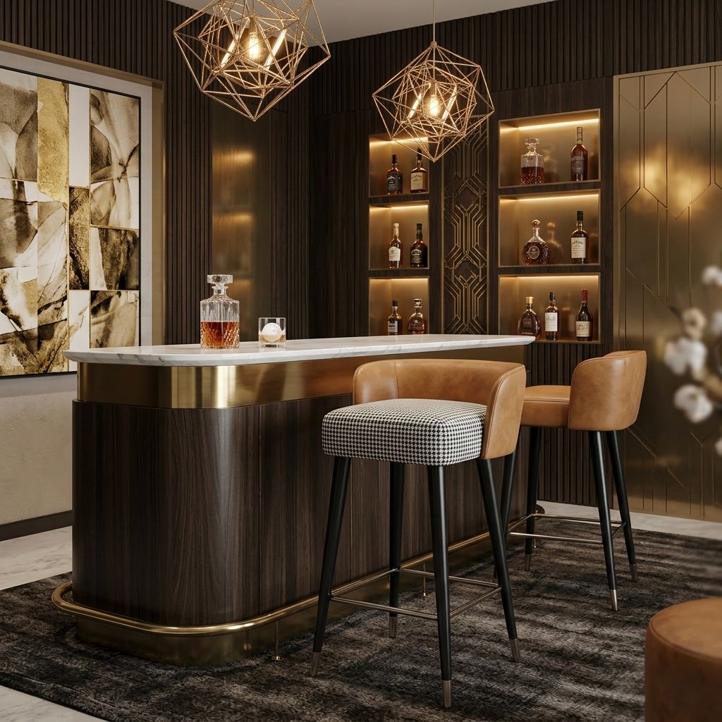 Modern Upholstered Bar Stool