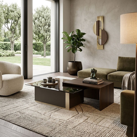 Glass Wood Table