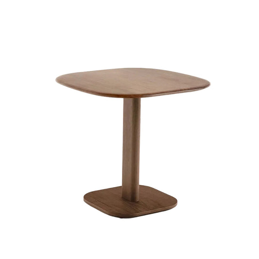 Wooden side table on a white background